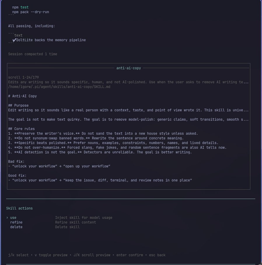Skills and workflows extension detail